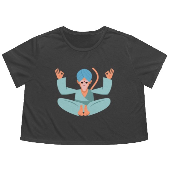 Meditation Monkey Flowy Cropped Tees