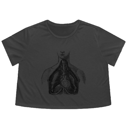 Torso medical illustration Flowy Cropped Tees
