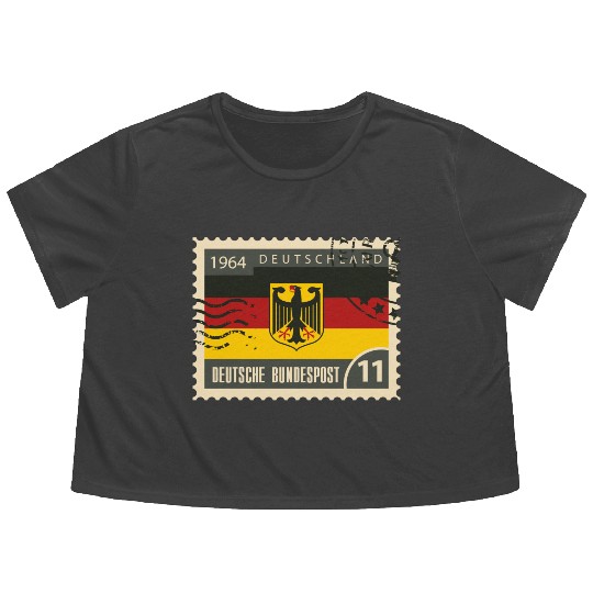 germany post stamp Flowy Cropped Tees