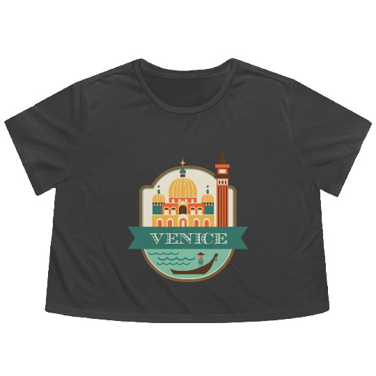 venice italy Flowy Cropped Tees