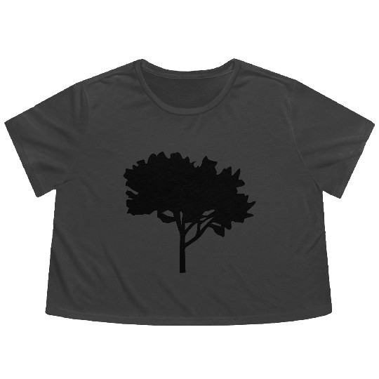 tree silhouette Flowy Cropped Tees