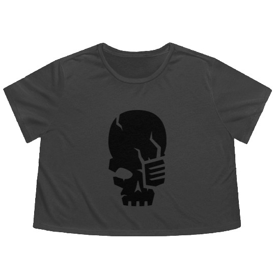 skull Flowy Cropped Tees