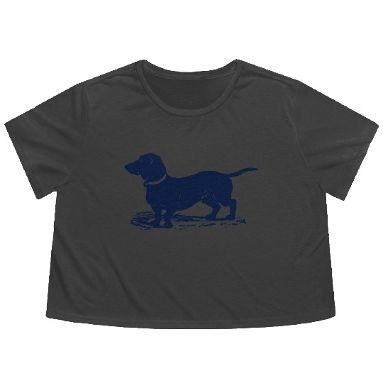 dachshund Flowy Cropped Tees