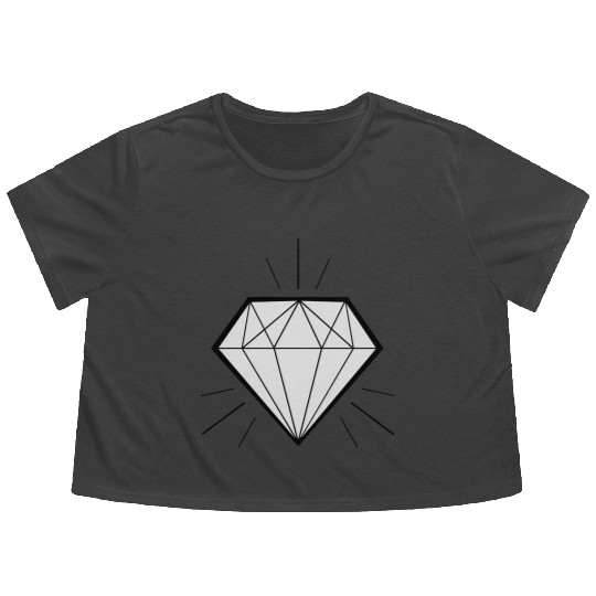 Diamond bling bling - swaggy Flowy Cropped Tees