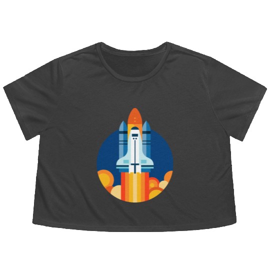 space shuttle launch Flowy Cropped Tees