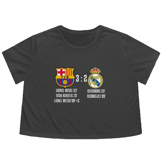 FC Barcelona 3 - 2 Real Madrid Flowy Cropped Tees