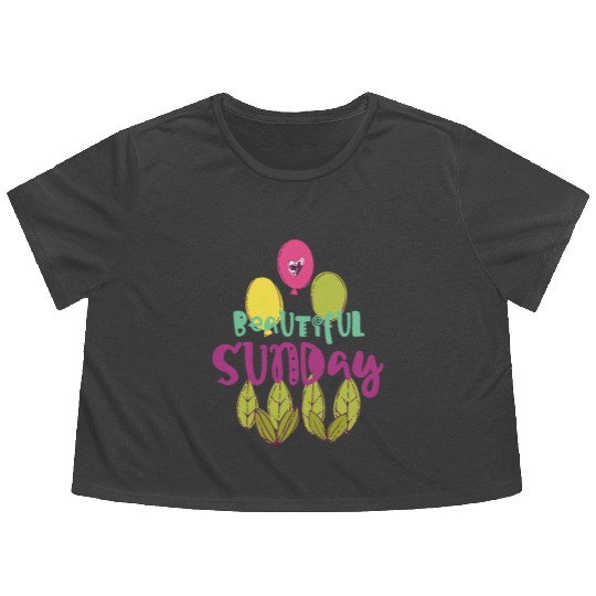 Beautiful Sunday Flowy Cropped Tees