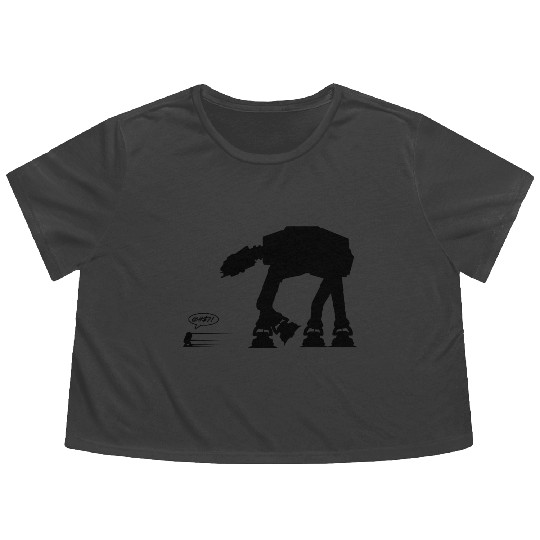 R2D2 vs AT-AT Flowy Cropped Tees
