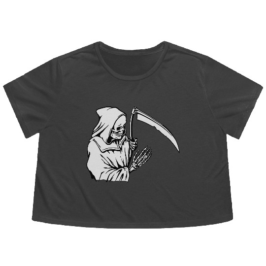 Grim Reaper Flowy Cropped Tees