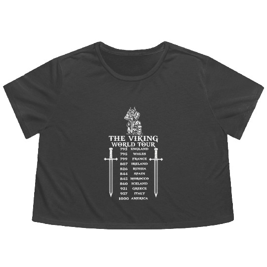 Viking - VIKINGS - THE VIKING WORLD TOUR Flowy Cropped Tees