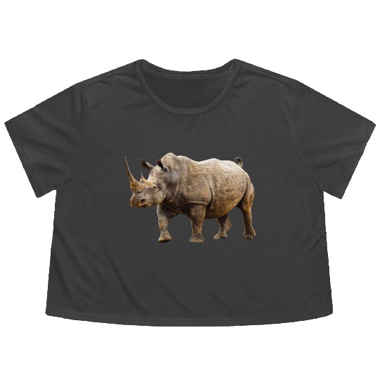 rhinoceros hippo nashorn1 Flowy Cropped Tees