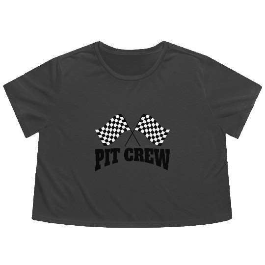 Pit Crew Racing Team Sports Racers Track Pit Stops Flowy Cropped Tees