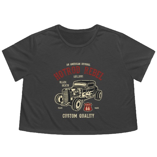 Hot Rod Rebel Flowy Cropped Tees