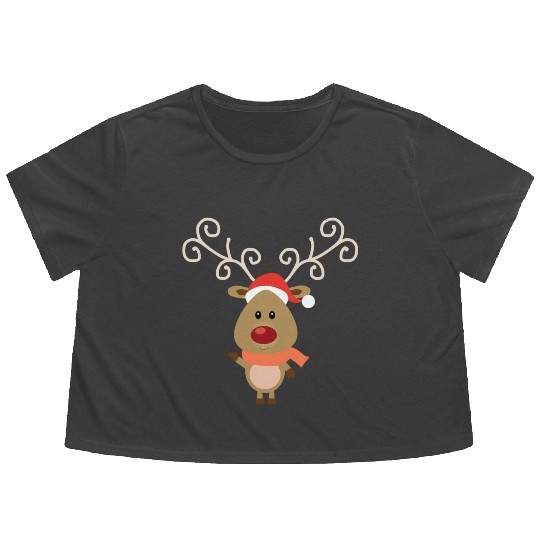 christmas elves funny character funny christmas ugly christ Flowy Cropped Tees