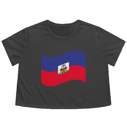 flag haiti Flowy Cropped Tees