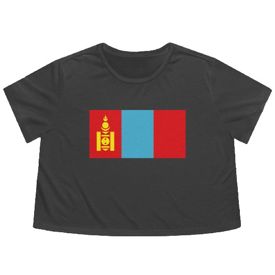 flag mongolia Flowy Cropped Tees