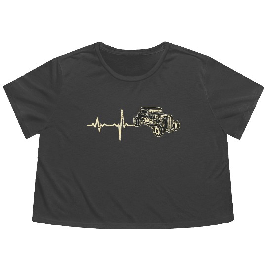 gift heartbeat hot rod hotrod Flowy Cropped Tees