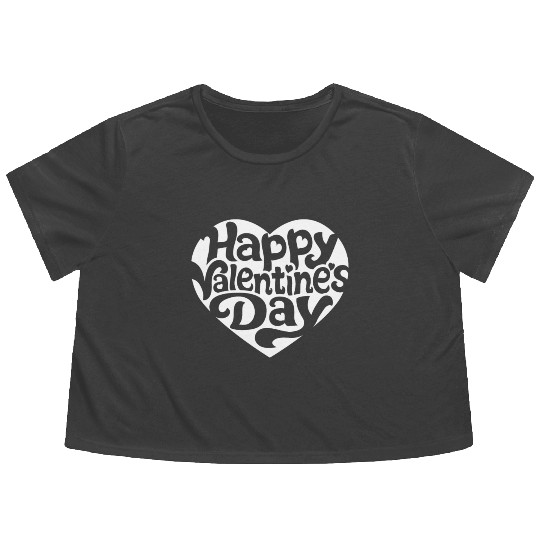Happy Valentine's Day Flowy Cropped Tees Flowy Cropped Tees Flowy Cropped Tees Gift