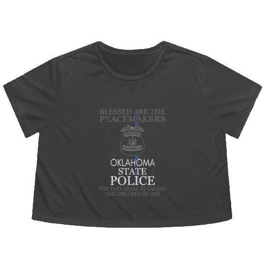 Oklahoma Highway Patrol Saint Michael Police Prayer Flowy Cropped Tees