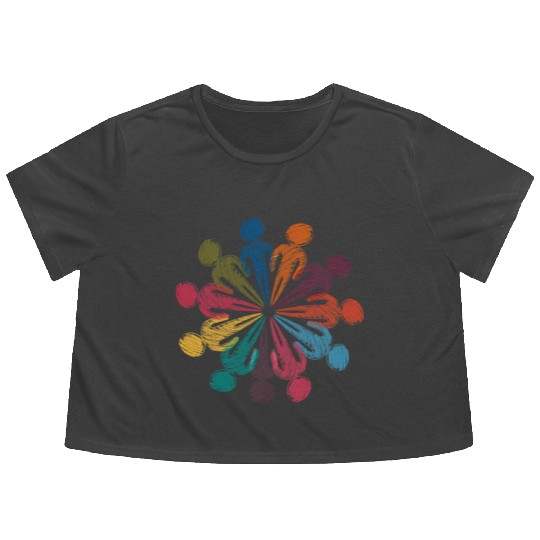 weltfrieden auf erden world peace on earth love179 Flowy Cropped Tees