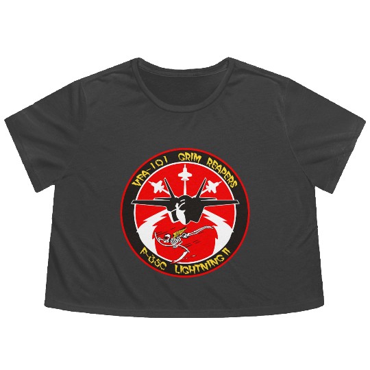 F-35 Lightning II VFA-101 Grim Reapers Flowy Cropped Tees