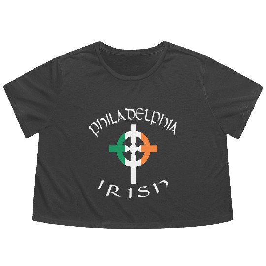 Ireland Pride Philadelphia Irish Celtic Cross Flowy Cropped Tees