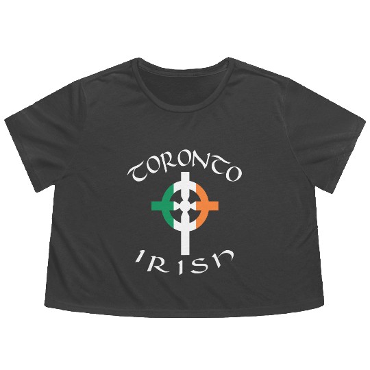 Ireland Canada Pride Celtic Cross Toronto Irish Flowy Cropped Tees