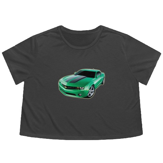 GREEN CHEVY CAMARO Flowy Cropped Tees