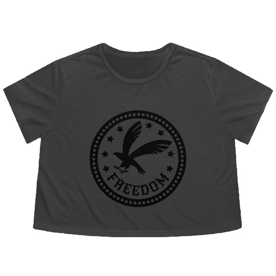 Emblem eagle and freedom Flowy Cropped Tees