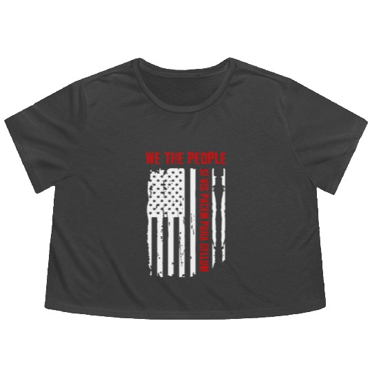 We The People Si Vis Pacem Para Bellum Flowy Cropped Tees