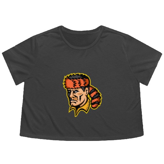 Davy Crockett Mascot Flowy Cropped Tees