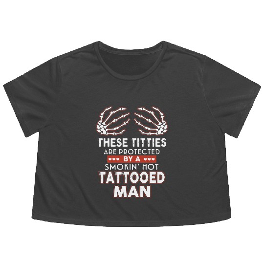 there titties are protected by a smoking hot tatto Flowy Cropped Tees