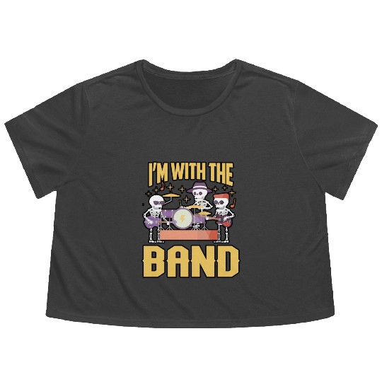 I'M With The Band Flowy Cropped Tees For Men, Women Band Members Flowy Cropped Tees