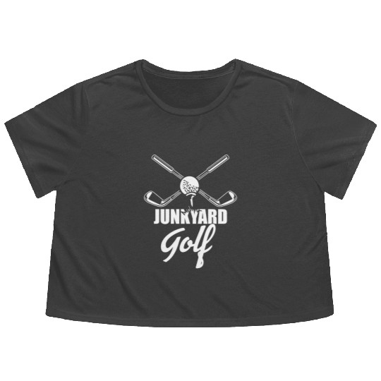 Junkyard Golf Course Funny for Golfer Dad Design Flowy Cropped Tees