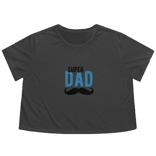 Fathers Day Gift wife daughter son super dad Flowy Cropped Tees