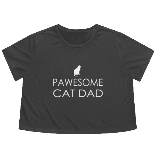 Pawsome Cat Dad, Cat, Cats, Cat Dad, Cat Flowy Cropped Tees