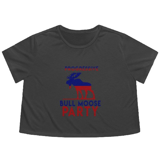 Bull Moose Party Progressive Teddy Roosevelt Flowy Cropped Tees