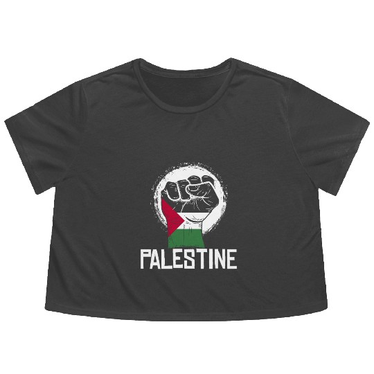 Palestine Fist Flowy Cropped Tees