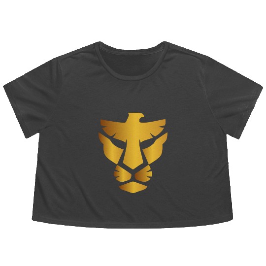lion & eagle face Flowy Cropped Tees