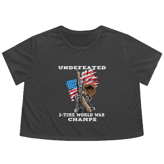 Undefeated World war 2 veteran Flowy Cropped Tees