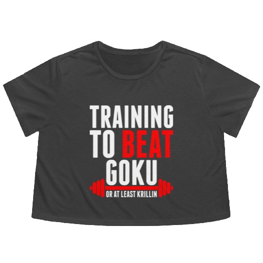 Training To Beat Goku Flowy Cropped Tees