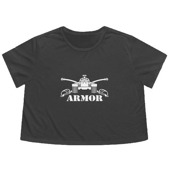 US Army Armor Branch Insignia Crossed Sabers Veter Flowy Cropped Tees