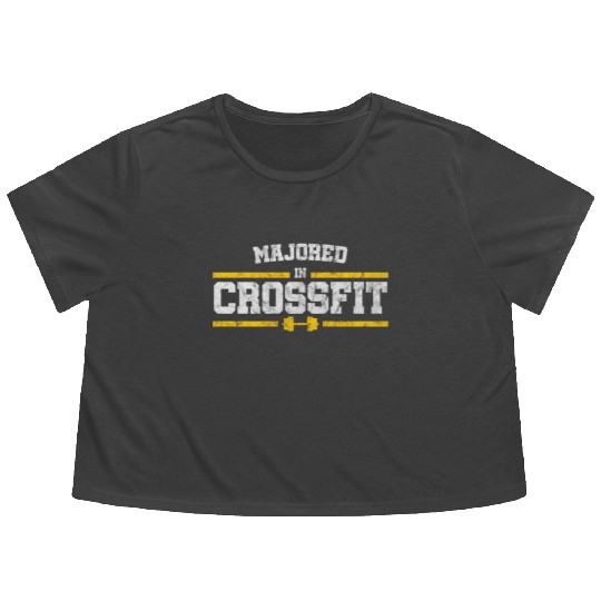 Gym and Exercise Majored in crossfit Flowy Cropped Tees