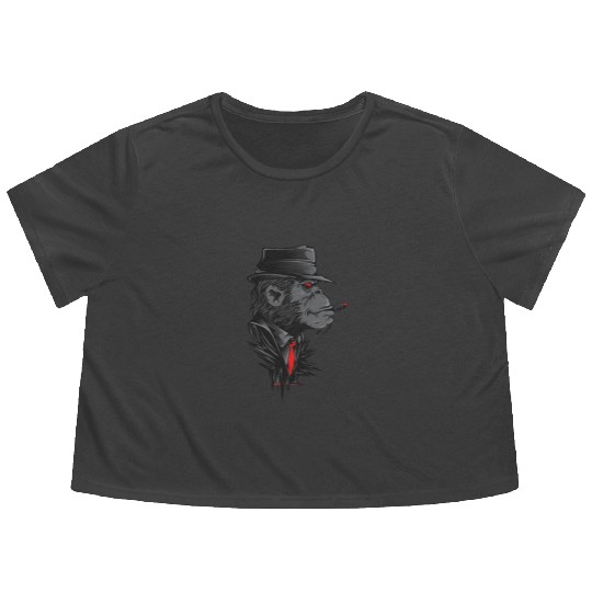 Gangster Monkey, Mafia Monkey, Monkey Business Flowy Cropped Tees