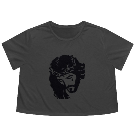 JESUS CROWN OF THORNS Flowy Cropped Tees