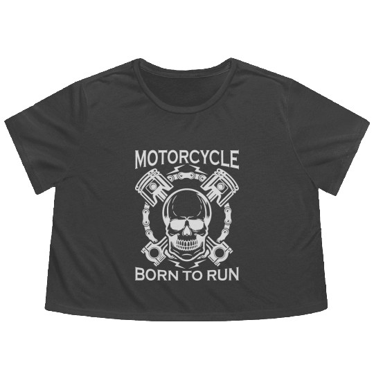 Born To Run Motorcycle Flowy Cropped Tees