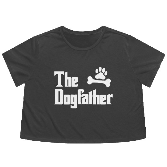 Mens The Dogfather Flowy Cropped Tees Dad Dog Flowy Cropped Tees Funny Fat