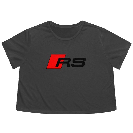 RS logo red black Flowy Cropped Tees