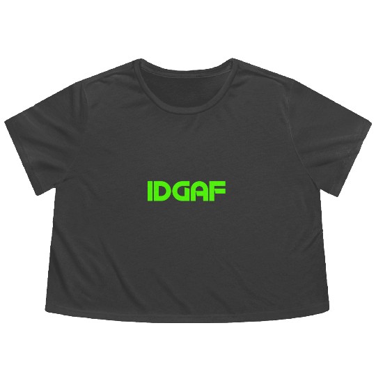 IDGAF (LIME GREEN PRINT) Flowy Cropped Tees