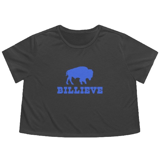 Bills Mafia BillieveShirt - Buffalo Football Flowy Cropped Tees